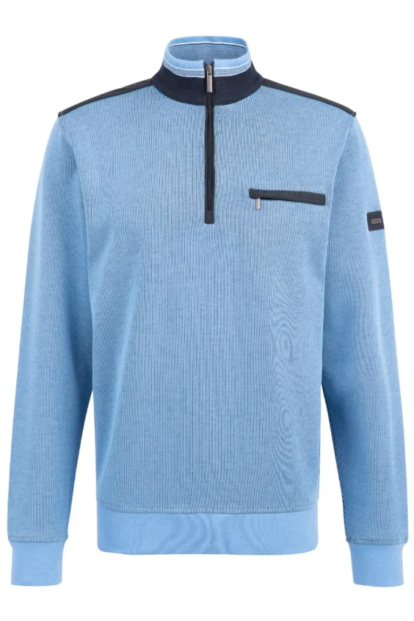 Bugatti Quarter-Zip Sweatshirt Blue